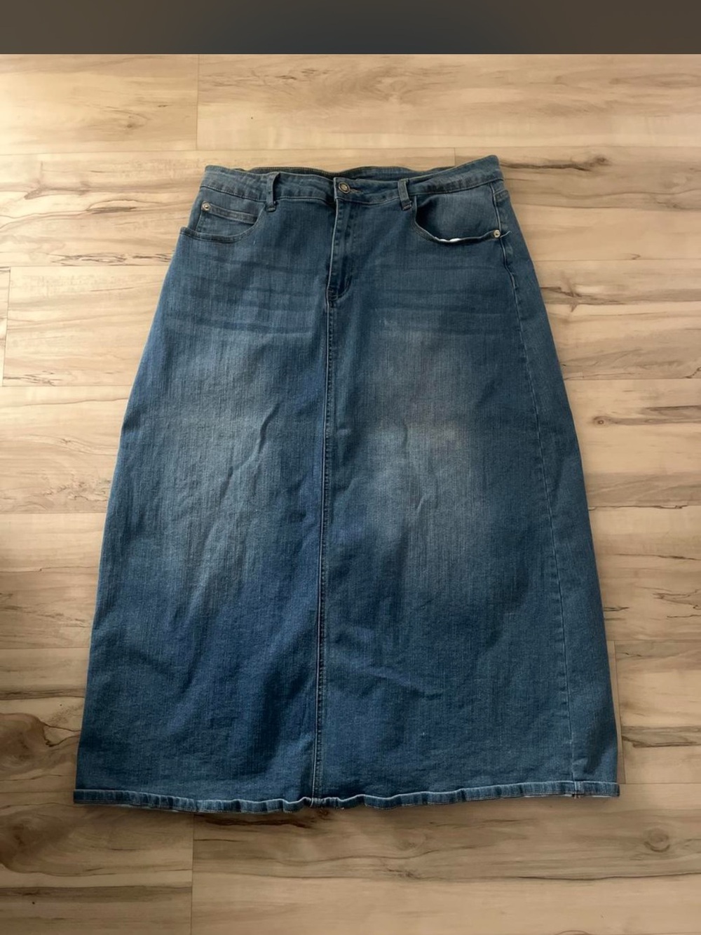 Blue Denim Maxi Skirt
